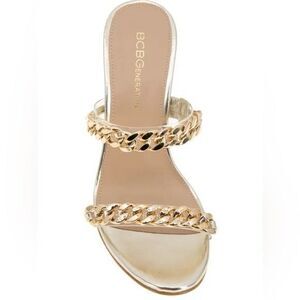 New! BCBGgeneration gold chained sandals Size 7.5 New, no box